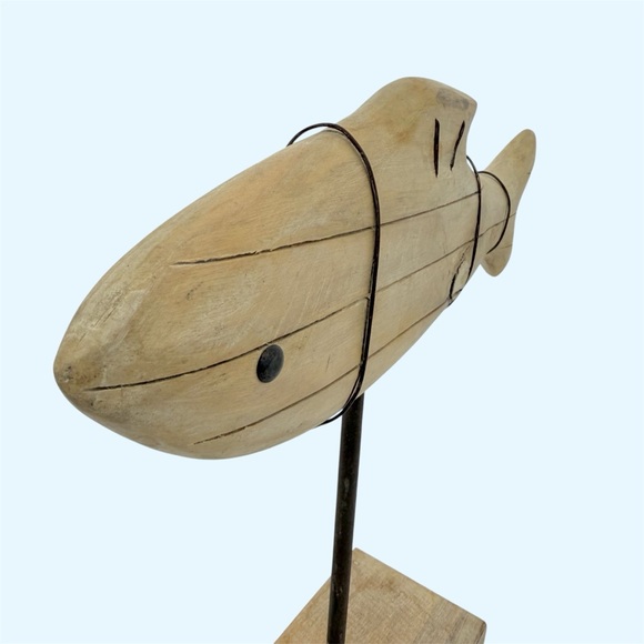 Threshold Natural Light Brown Wood Fish Table Accent - Picture 4 of 10